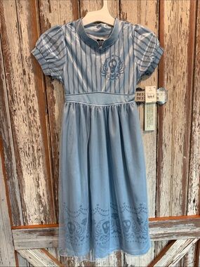 Beetlejuice Warner Bros. Light Blue Girls' Short-Sleeve Dress with Skull Motif